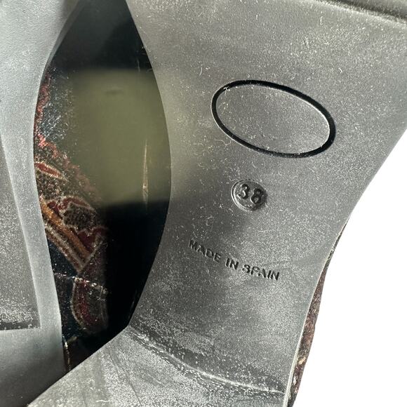 Toni Pons Finley Bootie Velvet‎ Velour Paisley Print Multicolor Size 38 US 7.5 - Picture 13 of 14